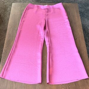 Vince Purple Silk Satin Wide-Leg Crop Pants